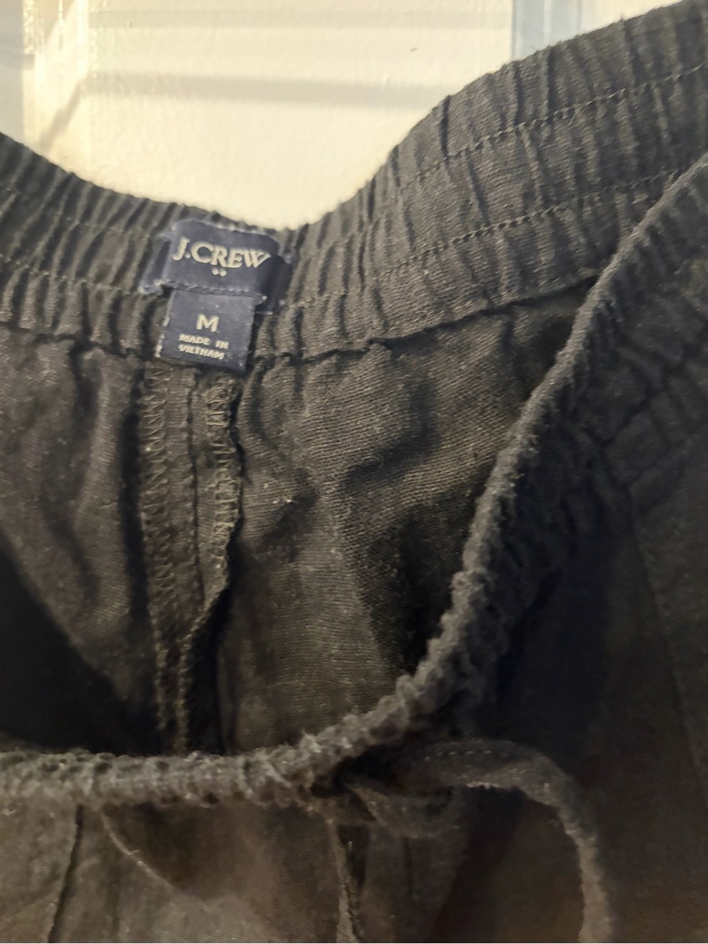 J. Crew Navy Blue Linen Drawstring Women's Shorts - Picture 2 of 4